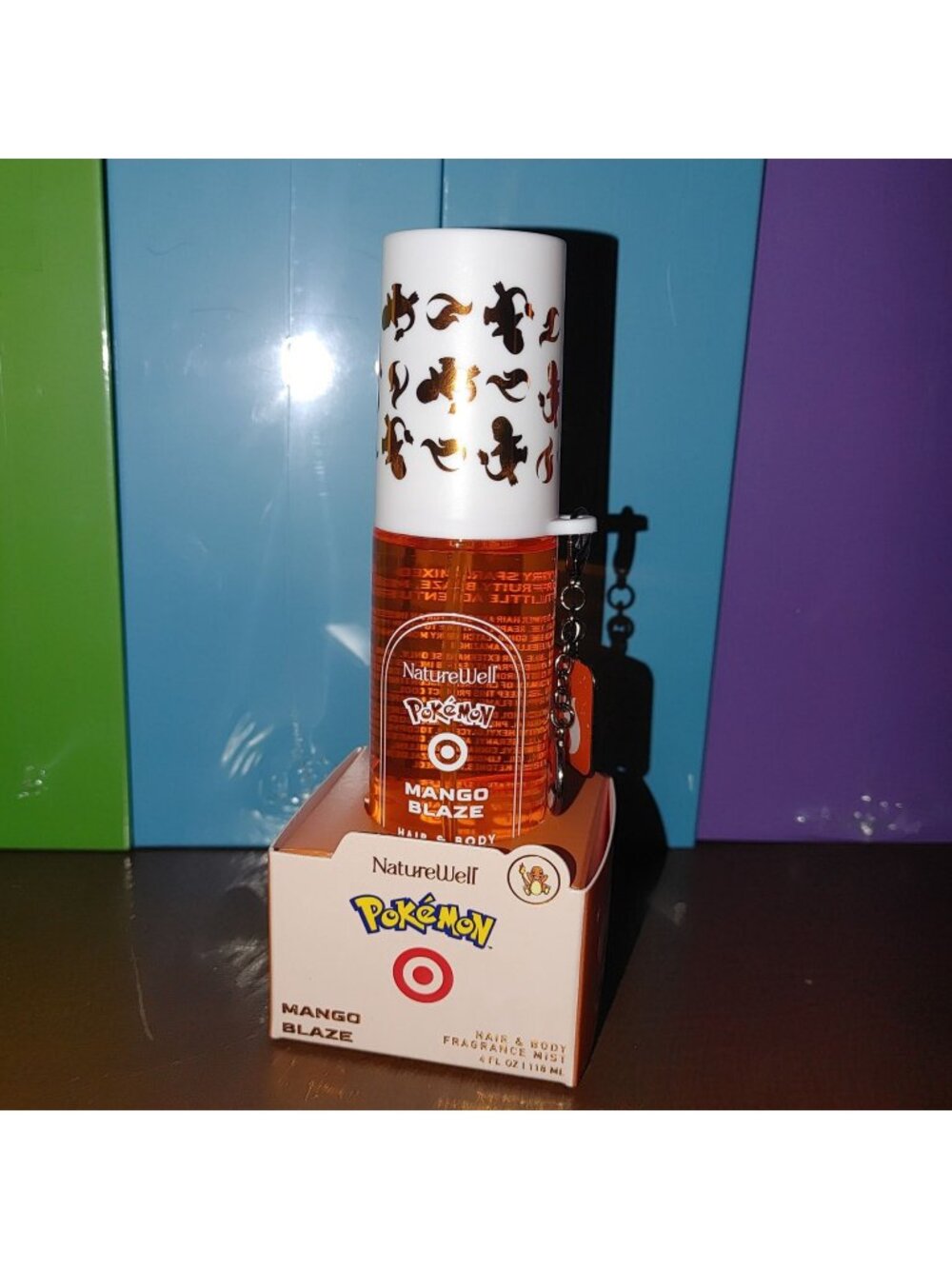 Pokemon X Charmander Mango Blaze Hair Body Fragrance Mist 4 Fl Oz Keychain Charm
